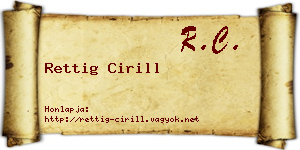 Rettig Cirill névjegykártya